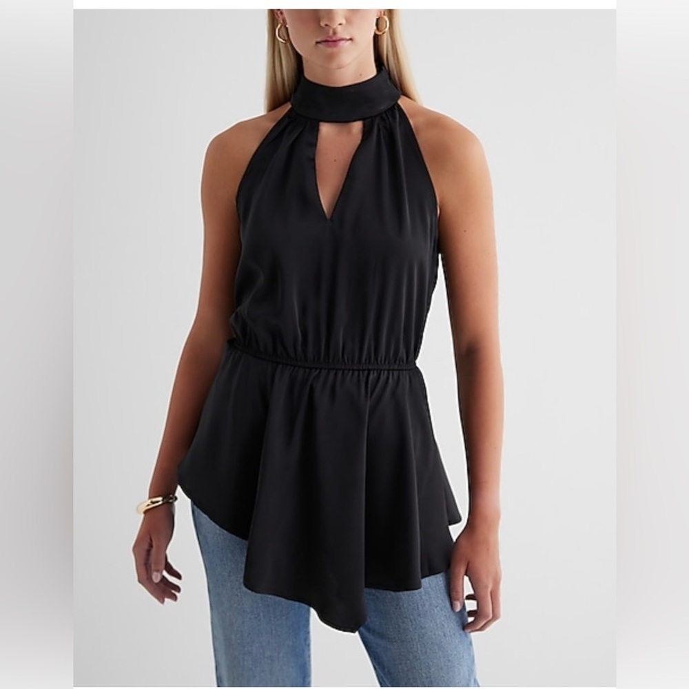 NWT: Halter Neck Cut out Asymmetrical Tank